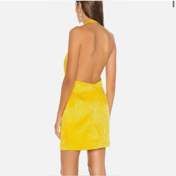 Ronny Kobo Marisa Halter Mini Dress in Lemon Size Medium - Picture 3 of 10